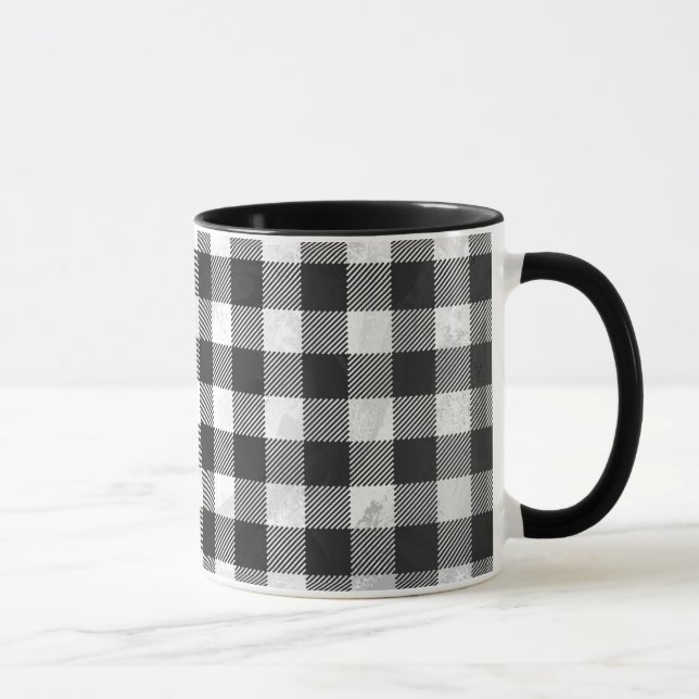 Checkered kariertes Schwarzweiss Tasse (Rechts)