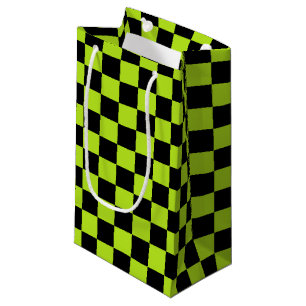 Checkered Limones Grünes und schwarz Kleine Geschenktüte