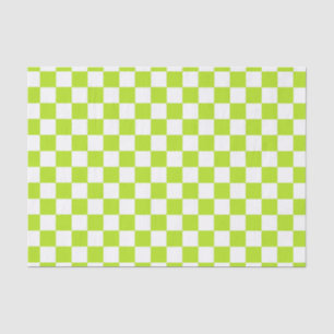 Checkered Limones Grünes und Weiß Seidenpapier