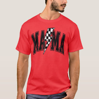 Checkered Mama Lightning Bolt Mothers Day Mother b T-Shirt