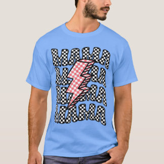 Checkered Mama Racing Birthday Party Race Pit Crew T-Shirt