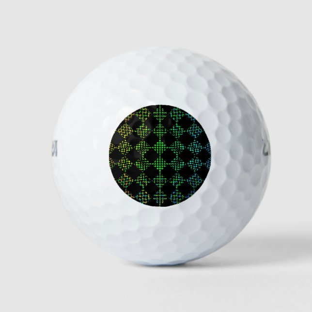 Checkered Moire von Kenneth Yoncich Golfball (Vorderseite)