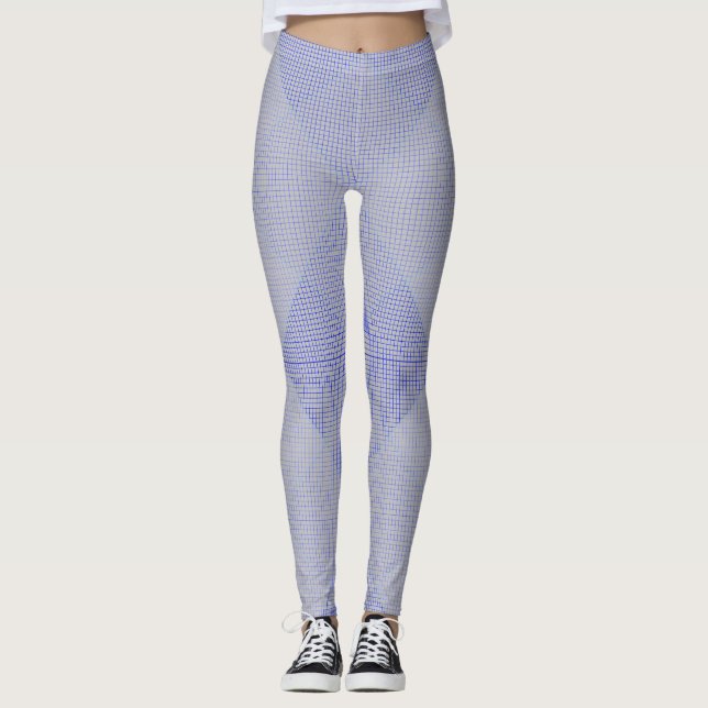 Checkered Net pattern 02 LGrey BG Leggings (Vorderseite)