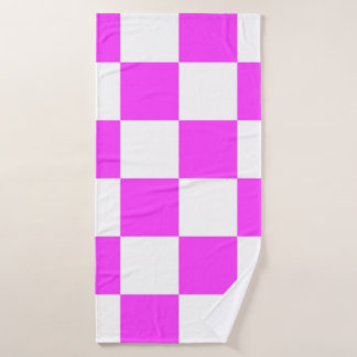 Checkered pattern tile background. White and Pinka Badehandtuch