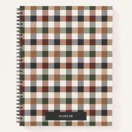 Checkered Plaid Spiral Notebook Notizbuch