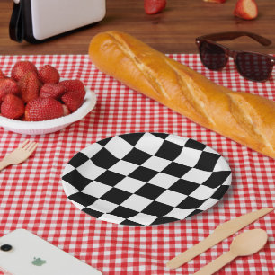 Checkered Racing-Inspiriert Pappteller