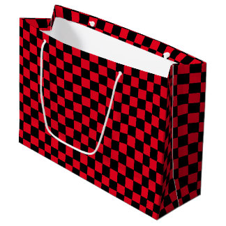 Checkered Red and Black  Große Geschenktüte