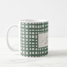 checkered Sage Ivory Christmas elegant Kaffeetasse