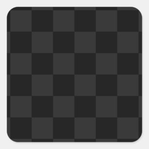 Checkered - Schwarz und Dunkelgrau Quadratischer Aufkleber
