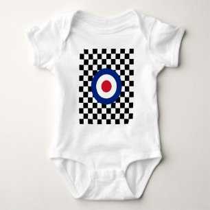 Checkered schwarzes laufendes Ziel-Mod Baby Strampler