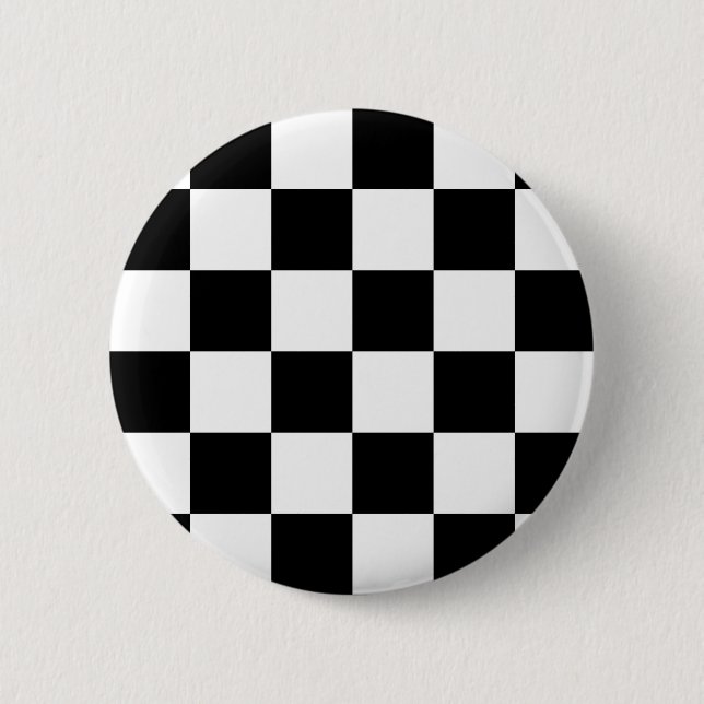 Checkered Schwarzweiss-Auto, das Flagge läuft Button (Vorderseite)