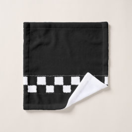 Checkered Spritzer-Schwarzweiss-Effekt Waschlappen