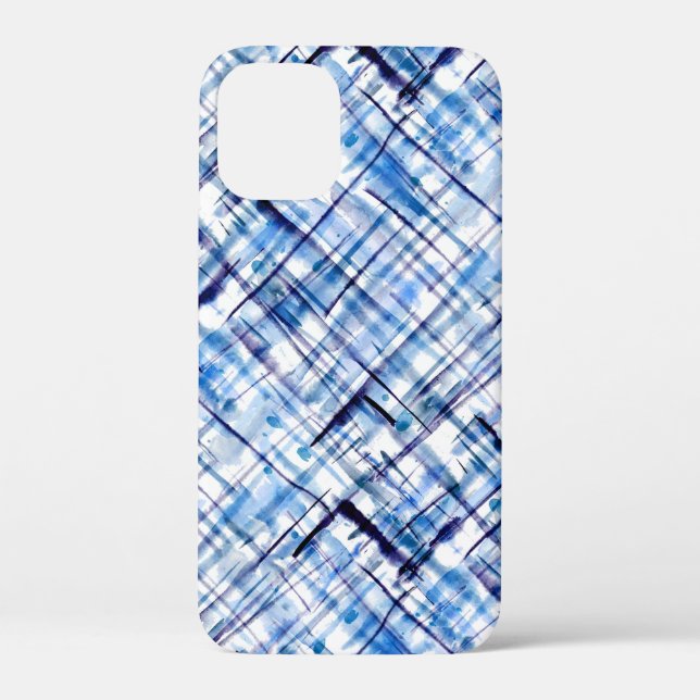 checkered, tartan, plaid, classic, blue, white Case-Mate iPhone hülle (Rückseite)