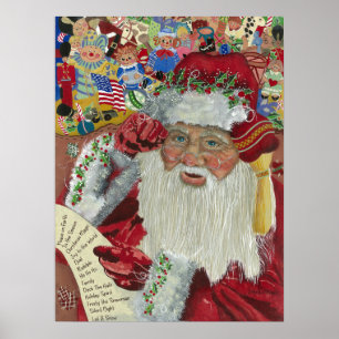 Checking It Twice© Klassischer Weihnachtsmann 18x2 Poster