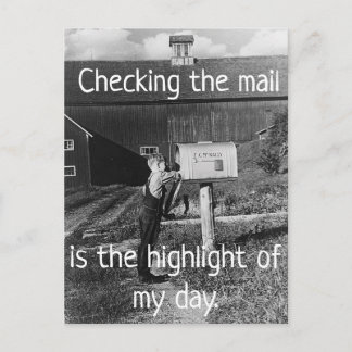 Checking the Mail - Highlight of My Day Postcard Postkarte