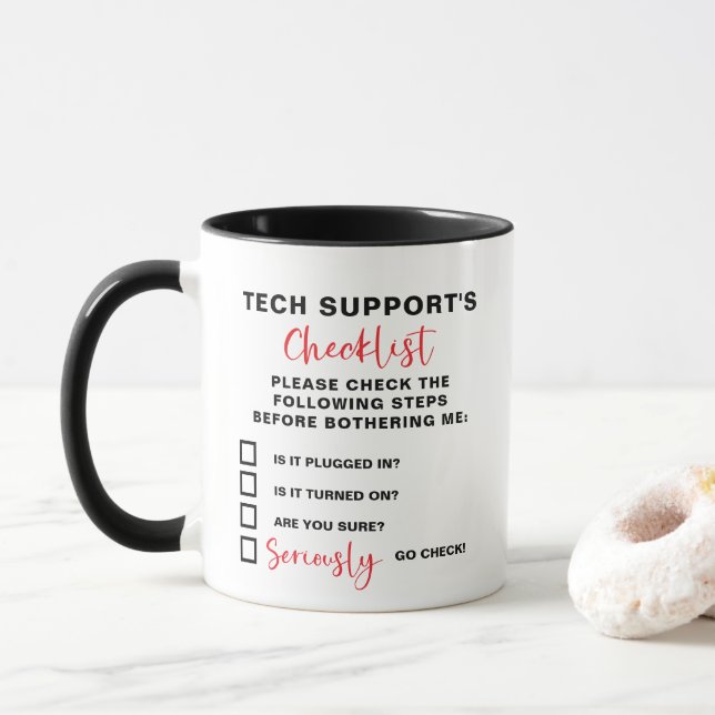 CHECKLIST-UNTERSTÜTZUNG FÜR anpassbare TextTECH Tasse (Mit Donut)