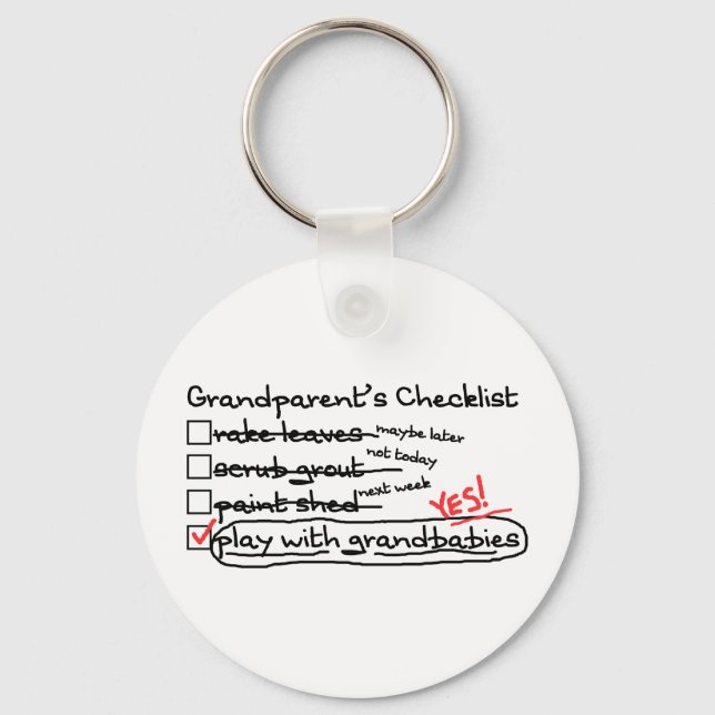 Checkliste der Großeltern Schlüsselanhänger (Vorderseite)