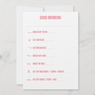 Checkliste für den guten Morgen / Rosa