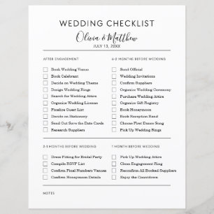 Checkliste für einfache Hochzeitsplaner Personalis