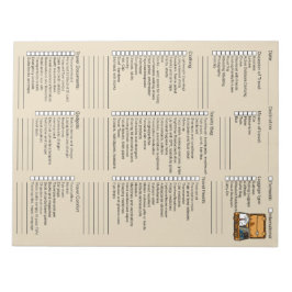 Checkliste für nützliche Reiseverpackungen Notizblock