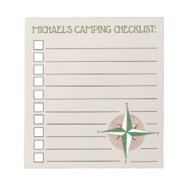 Checkliste für personalisierte Kompasswanderung So Notizblock