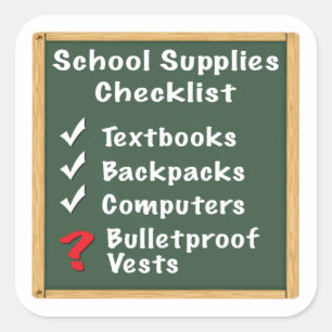 Checkliste für Schulsicherheitshilfen Quadratischer Aufkleber
