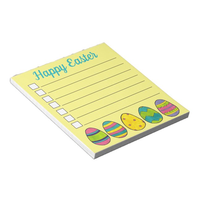 Checkliste "Happy Oaster Pastel Egg Hunt Eggs" Notizblock (angewinkelt)