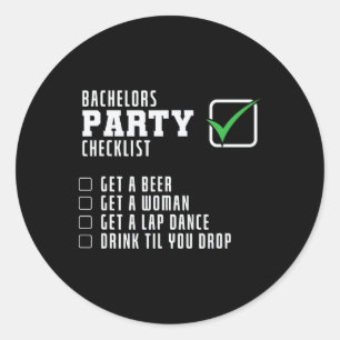 Checkliste Party Runder Aufkleber