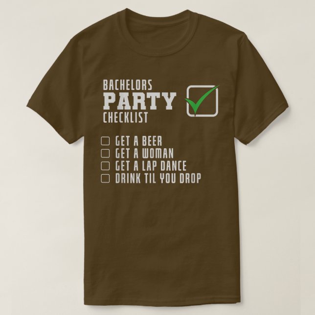 Checkliste Party T-Shirt (Design vorne)