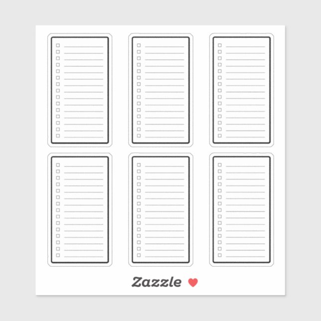 Checkliste-Plan Aufkleber (Blatt)