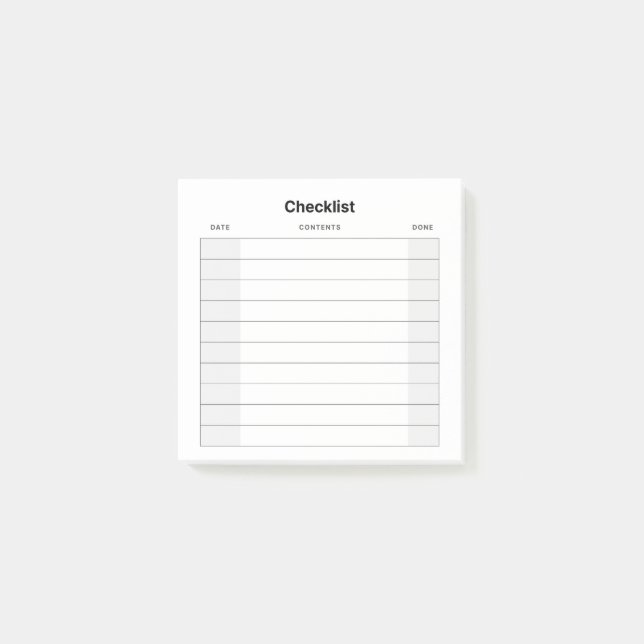 Checkliste Post-it Klebezettel (Vorderseite)