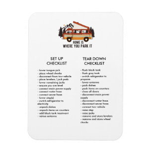 Checkliste RV Trailer Bearbeitbares Set nach oben Magnet