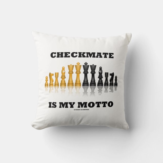 Checkmate ist mein Motto Reflektierendes Schachspi Kissen (Vorderseite)