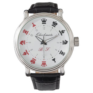 Checkmate Schach Watch Rot und Schwarz Armbanduhr