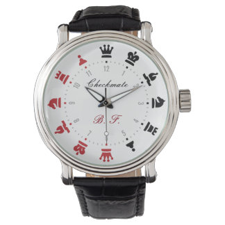 Checkmate Schach Watch Rot und Schwarz Armbanduhr