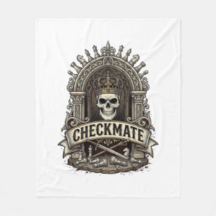 Checkmate Skull King Vintage Schach Fleecedecke