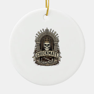 Checkmate Skull King Vintage Schach Keramik Ornament