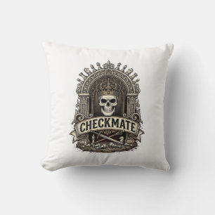 Checkmate Skull King Vintage Schach Kissen