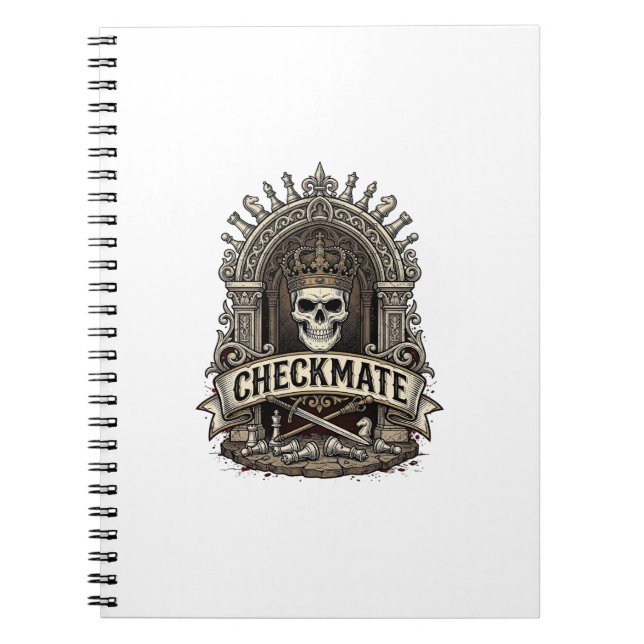 Checkmate Skull King Vintage Schach Notizblock (Vorderseite)