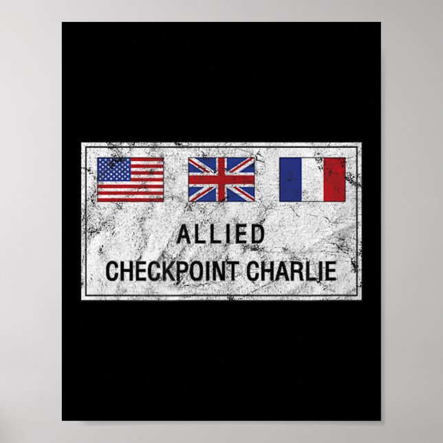 Checkpoint Charlie Kalter Krieg Berliner Mauer Ost Poster (Vorne)