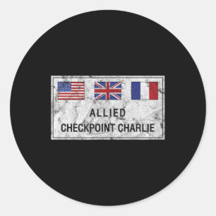 Checkpoint Charlie Kalter Krieg Berliner Mauer Ost Runder Aufkleber