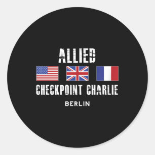 Checkpoint Charlie Kalter Krieg Berliner Mauer Ost Runder Aufkleber