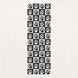 Checkte Schwarz-weiße Paws und Klauen Yogamatte