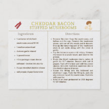 Cheddar-Bacon-gefüllte Pilze Rezeptkarte Essen
