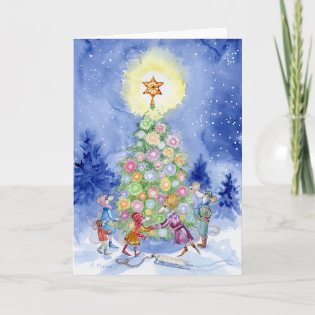 Cheddar Corners Community Weihnachtsbaumkarte Dankeskarte (Vorderseite)