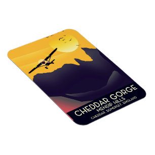Cheddar Gorge Vintage Reise Poster. Magnet