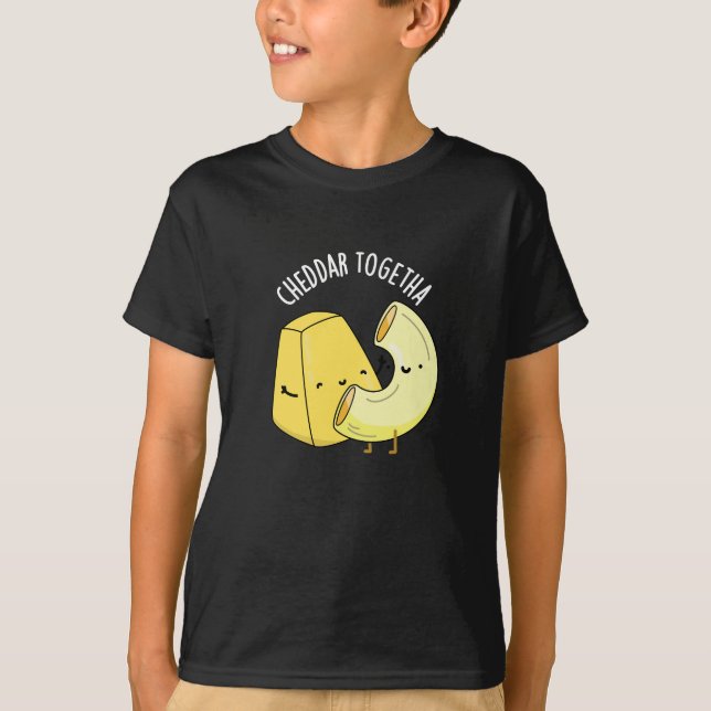 Cheddar Together Funny Food Pub Dark BG T-Shirt (Vorderseite)