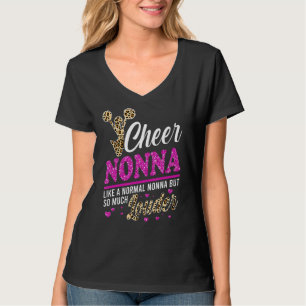Chee Nonna größten Fan Leopard Print und Pom Pom T-Shirt