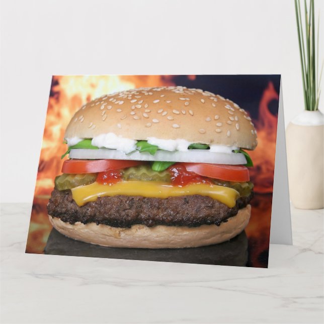 CHEEEBURGER ANNIVERSAIRE FUNNY HAMBURGER CARTE D'A (Devant)