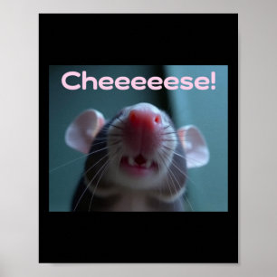 Cheeeeese! Haustier-Ratte-Aufkleber Poster